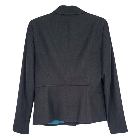 Tahari Women's Gray Blazer Size 8 Career Office Jacket w/ Teal Lining - Picture 2 of 6